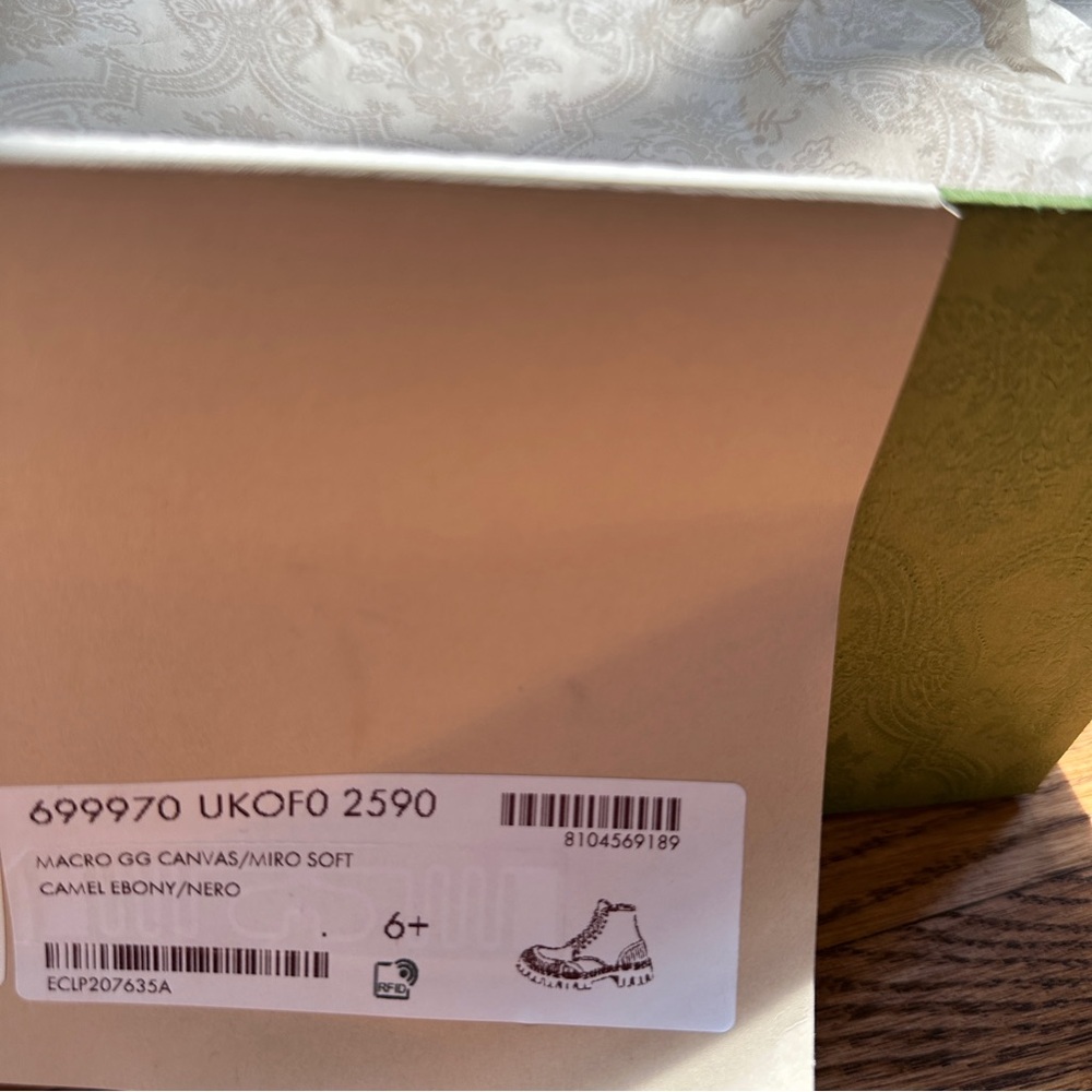 Gucci Maxi GG Canvas Lace Up Boots Size‎ 40.5 New with Box - Picture 9 of 10